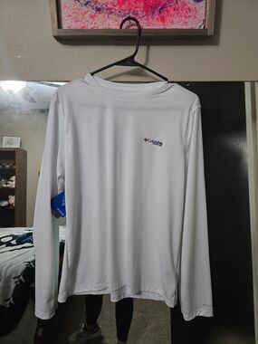 Columbia White Long Sleeve Performance Shirt